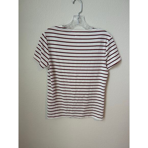 NWOT L’AGENCE Ressi Red White and Blue Stripes Crewneck Tee Size Medium - Picture 4 of 7